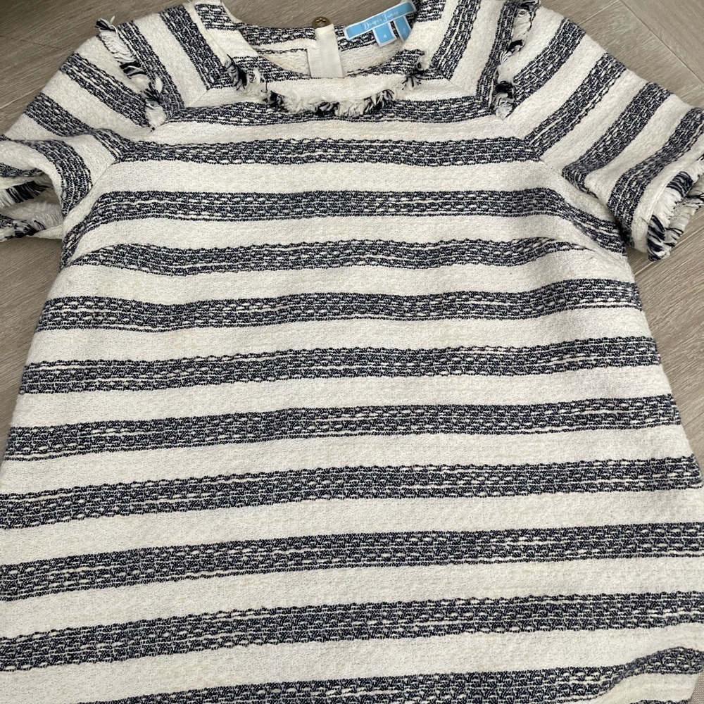 Draper James Navy and White Striped Tee